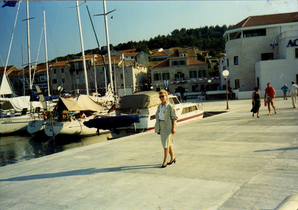 Marija Blašković Krizmanić u marini Korčula nakon otvorenja 1989. godine