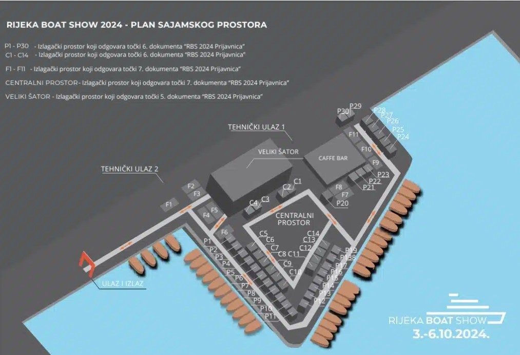 Plan sajamskog prostora Rijeka Boat Show 2024