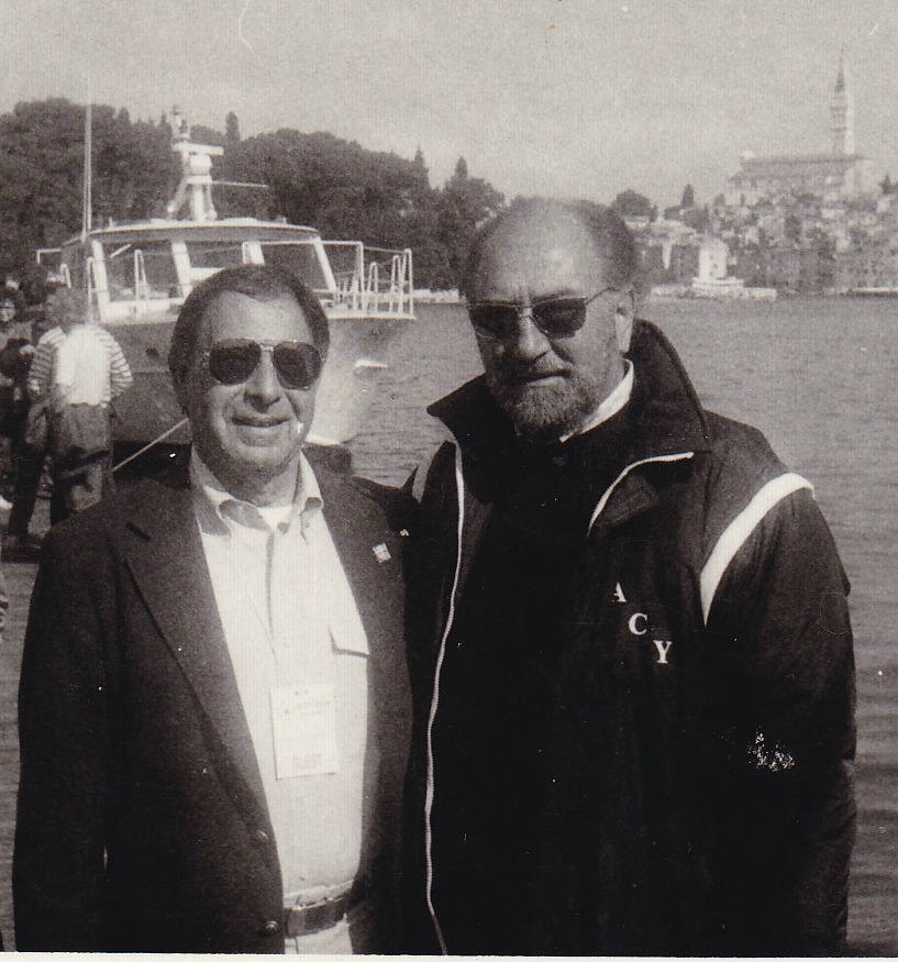 Predsjednik World Match Racing Conferencea Harold Lane i Veljko Barbieri, Rovinj 1989.