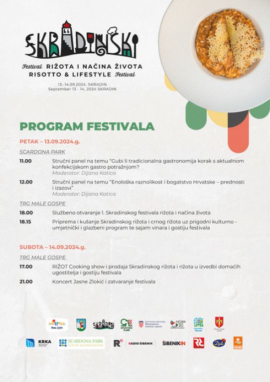 Skradinski Festival rižota i načina življenja 2024, program